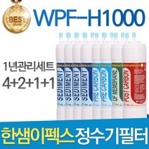 한샘이펙스 WPF-H1000 고품질 정수기 필터 호환 전체세트, 선택02_1년관리세트(4+2+1+1=8개)