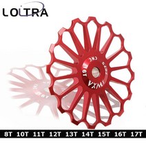 8T 10T 11T 12T 13T 14T 15T 16T 17T 세라믹 베어링 MTB 자전거 합금 뒷 변속기 풀리 자키 휠 도로 자전거 가이드 롤러, 레드 14T