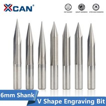 조각용 비트 6mm 생크 15/20/25/30 도 V 모양 엔드밀 라우터 비트 2 플루트 밀링 커터 목재 조각 비트용, 25dx0.3mm