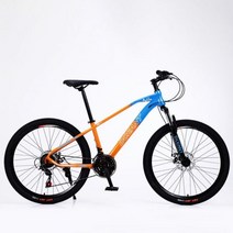 사이클링 시티 21단 자전거 - 26/27.5인치 산악 변속 충격 흡수 탄소강 프레임, 29 Inches, Orange Black Tire