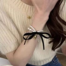 본머리끈 진주 헤어