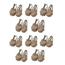 Jusenda soft half socks 리듬 체조 신발 볼룸 아트 체육관 액세서리 탄성 댄스 신발 체조 카키 gimnasio, 10 쌍, m