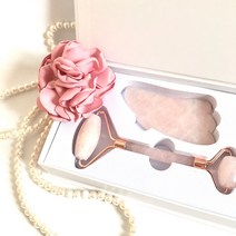 로즈쿼츠 파워스톤 페이스롤러+괄사 세트/ 경락 세트