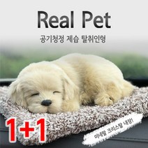 1+1숯품은 강아지 제습 탈취인형 차량용 공기정화, 골든리트리버(리얼)_허스키(미니)