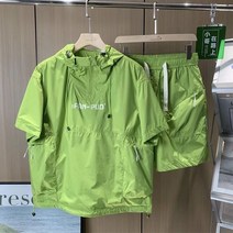 희우스타일 남성 여름 캐주얼 바람막이 아노락 반팔 반바지 상하세트 W8