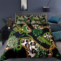 침대 커버 이불 침구류 Luxury Bedding Set Leopard Skin And Golden Baroque Quilt Covers Duvet Cover King Size Queen Sizes Comforter Sets 2/3Pcs