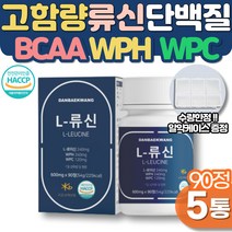 류신타블렛 식물성 단백질 WPC 프로틴 여성 복근 하체운동 근육키우는법 운동전 WPH 헬스보충제 유청단백 식약처 노인 단백질보충제 시니어 운동후 근육량늘리기 뮤신 루신 BCAA, 90정 X 5통