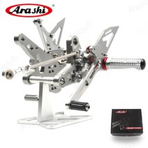 Arashi CNC 조절할 수 있는 발판 근거지 후방 설정 풋페그 에 KAWASAKI Ninja 400 / Z400 / EX400 / ABS/ KRT 2018- 2023 백스텝도, 회색