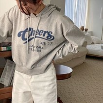 치어스 크롭 나염 후드티