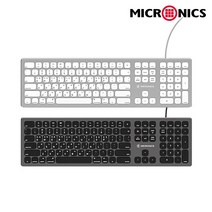 마이크로닉스 MANIC K350 맥호환 알루미늄 저소음 키보드 화이트 실버