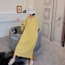 0근 초롱 발목까지 무릎까지 오는 순면 슬랙스 티셔츠 원피스