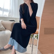 샤인 주름 플리츠 롱 원피스 a686