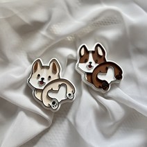 다다룸 웰시코기 강아지석고방향제 향기 차량용 자석용 선물 퇴사 기업 돌 답례품 반려견, 브라운웰시코기, 긴차량용, 화이트머스크