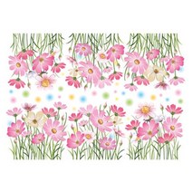 W04865BP 스티커 국내제작 인테리어 정원 쁘띠 시리즈1 꽃무늬 DIY 데코 조인컴퍼니 KC인증 트리, 로즈핑크가든 FDT-21302