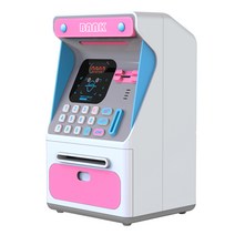 돼지저금통 저축 ATM저금통 재미난 저금통, 파란색 ATM기 얼굴인식 일반배터리