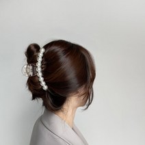 명품 진주 꼬임 리본 올림머리 반묶음 포니테일 헤어 집게핀 액세서리 빅사이즈 대왕 예쁜 머리핀