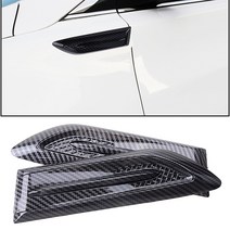 사이드 펜더 벤트 에어 메쉬 패턴 윙 커버 트림 탄소 섬유 패턴 car 스타일링 shark gill abs 3d 스티커 배기 벤트, 상어 아가미 블랙