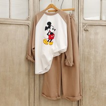 디즈니 긴팔 나그랑 미키롱티 와이드팬츠 상하 트레이닝세트