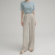 나인 (PT-5198)슬림 밴드 와이드 맥시 팬츠