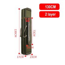 125cm130cm 4 레이어 낚시 가방 옥스포드 천 접는 낚싯대 릴 가방 낚시 도구 보관 가방 여행 휴대용 케이스 x402g, 2겹 130cm