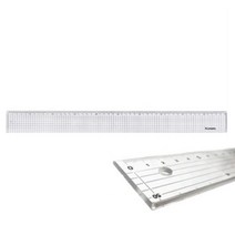 코팅 커팅 겸용 방안자 50CM 재단자 목공용 투명 직각자