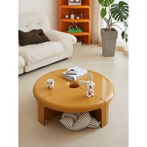 좌식테이블 산다라 낮은 모듈가구 디자인 분리형, 옐로우4층