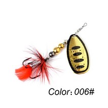FTK-낚시 루어 스피너 미끼 8g 13g 19g 스푼 금속 베이스 하드 베이트 깃털 트레블 후크 Wobblers 파이크 태클 1 개, 006, 13.0g, 006