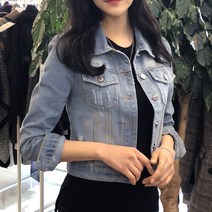 메리앤유 빈티지워싱 기본핏 Non스판 데님자켓 (사이즈 라지까지)