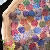 실링 인장 스티커 편지 초대장 엽서 청첩장 봉인 마감 테이프 스탬프 왁스 도장 40p 결혼 백일 씰링, B 그린