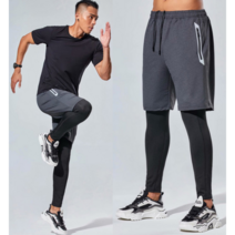 일체형 남자 반바지 레깅스 스포츠 운동 남성 헬스 타이즈 짐웨어