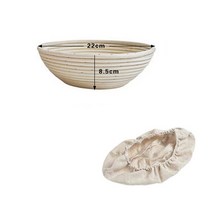 빵발효기 빵발효 바구니 등나무 교정 반죽 바게트 Banneton Brotform 증명 베이킹 도구, 05 Round 22x8.5CM