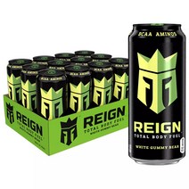 Reign Total Body Fuel White Gummy Bear 16 oz 레인 토탈 바디 퓨얼 화이트 구미 베어 473ml 12캔 1팩