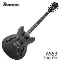 [프리버드] Ibanez 일렉기타 AS53 BLACK FLAT, 단품