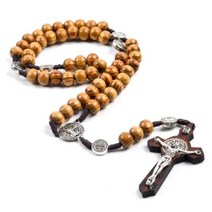 CROSS NECKLACE 카톨릭 나무 십자가 목걸이, 단품, 단품