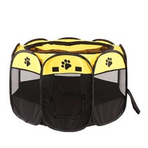 휴대용 방 분리형 애완 동물 텐트 야외 개 침대 접는 울타리 Corral 재미 있은 고양이 둥지 인클로저 케이지 강아지, [02] M 91x91x58cm, [05] 4Yellow
