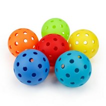 피클볼 야외용 내구성 볼 40 홀 6 개 74mm, 6 Pcs Mix (Thanks)