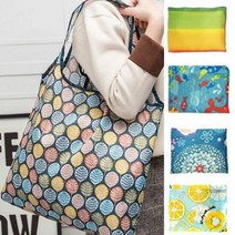 빅사이즈 접이식 시장가방 포켓 장바구니 시장바구니, 대형_블랙리프