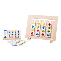 QDY 학습 슬라이드 퍼즐 색상 및 일치하는 두뇌 티저 유치원 교육 어린이를위한 나무, 22cmx12cmx11cm, 목재, 다색