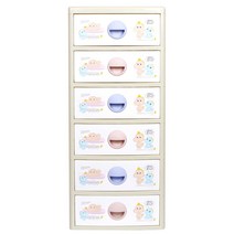 지오리빙 베이비스 6단 플라스틱 서랍장, 베이지