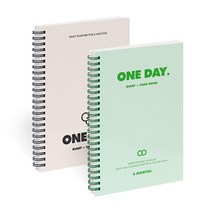 인디고 기본 하루일지 6개월 가계부+다이어리, 2p, 크림+그린