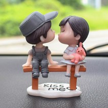 HENK 커플 피규어 차량용 장식품 선물용 차량 인테리어, 키스미의자 그레이커플1개