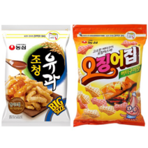 농심 조청유과 300g(1봉) + 오징어집 버터구이맛 260g(1봉) 지퍼 대용량, 1세트(2봉)