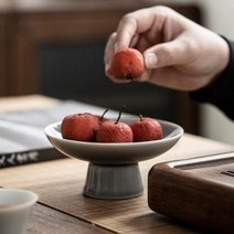 아이스 그레이 핸드메이드 청자 굽접시 다과접시, 1개