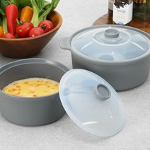 리빙스토리 국산 실리콘 냄비 계란찜기 소(600ml), 소(600ml)그레이