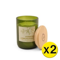 2팩 Paddywax 패디왁스 - Eco Green Glass 100% Soy Wax Candle Verbena & Lemongrass - 에코 그린 글라스 100% 소이 왁스 캔