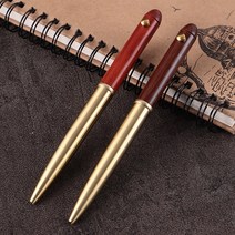 엄마마음 각인가능 앤틱 우드 황동 볼펜, 레드 P10372