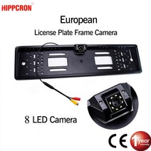 sinovcle car rear view camera eu european number plate frame 방수 야간 투시경 역방향 백업 카메라 4 또는 8 led 라이트