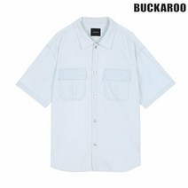버커루 버커루 여름 남성 텐셀 데님 반팔 셔츠 B222SH350P