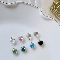 [1개]10mm 크리스탈 오동통 하트 고리형 팬던트 2탄 GP501-2 비즈 팔찌 목걸이, 라이트그린
