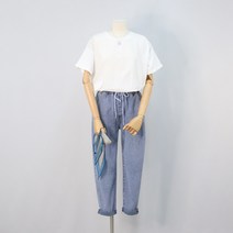 3층 멜본 언발 배색 티블라우스 STBL22431